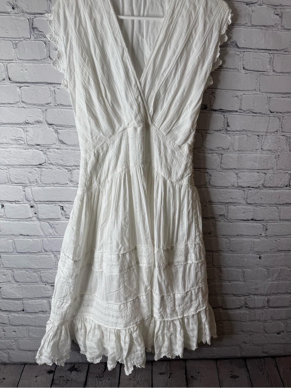Love Sam white and metallic empire waist midi dress